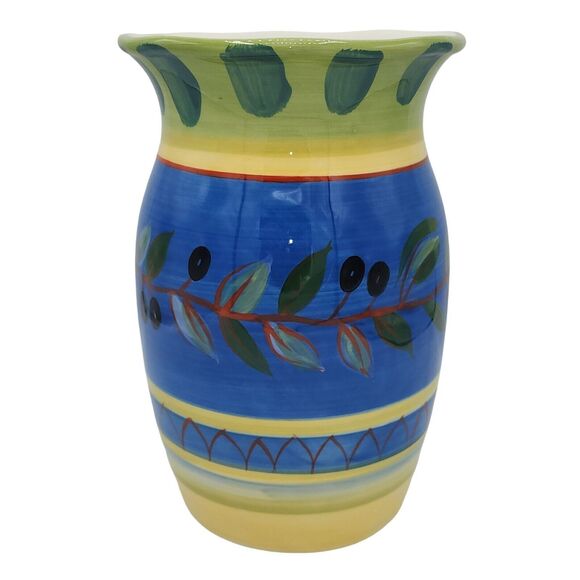 Vintage Certified International Pamela Gladding Hand-Painted Ceramic Vase 9.3inH - Picture 9 of 11